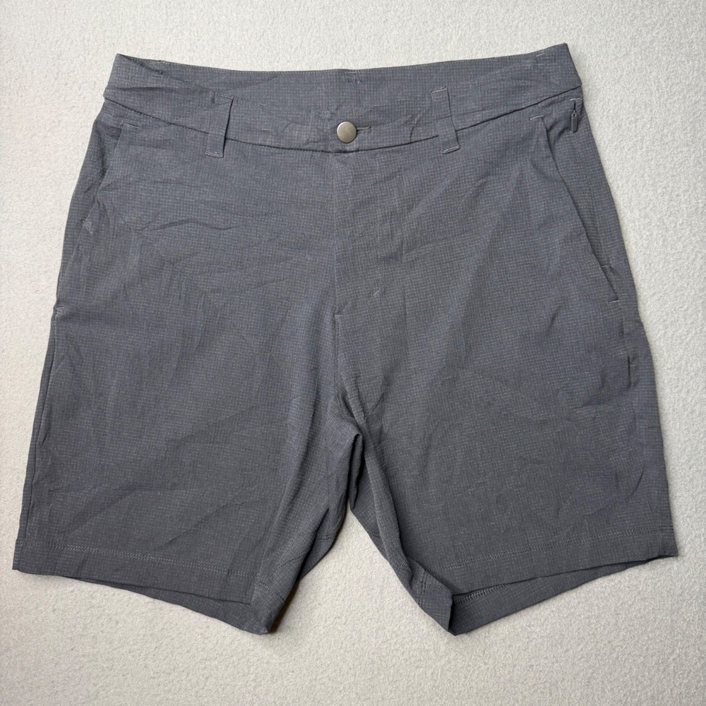 Lululemon Commission Shorts Mens 30 Grey Grid Ripstop 7 Inseam M7AK2S